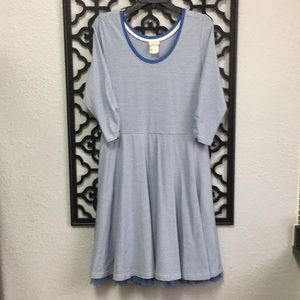 EUC Matilda Jane blue and white striped dress